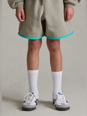 Fear of God Essentials Kids Sweatshorts Seal Tan Blue Size Large Drawstring